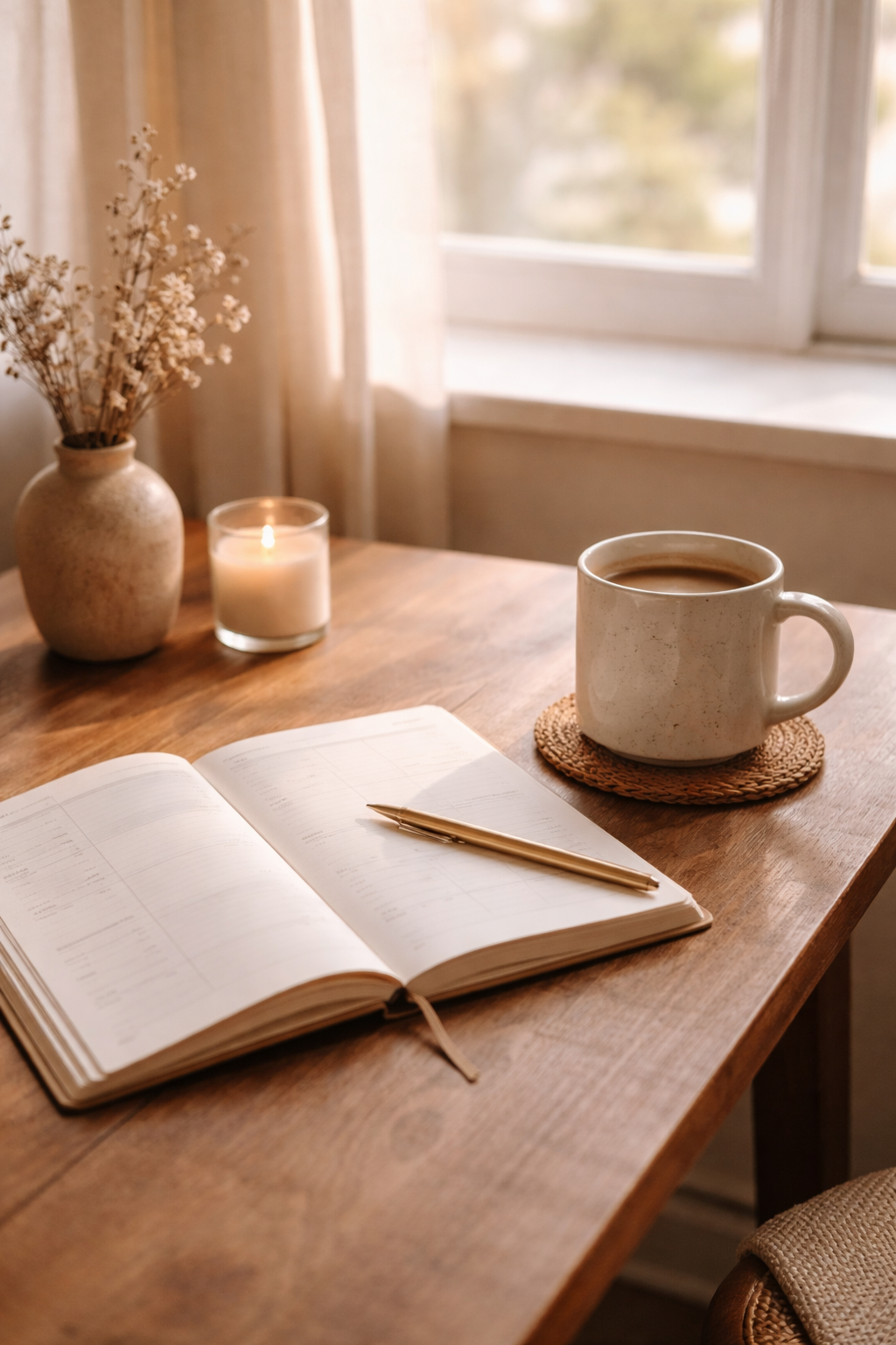 Lifestyle planning scene for weekly reset bundle