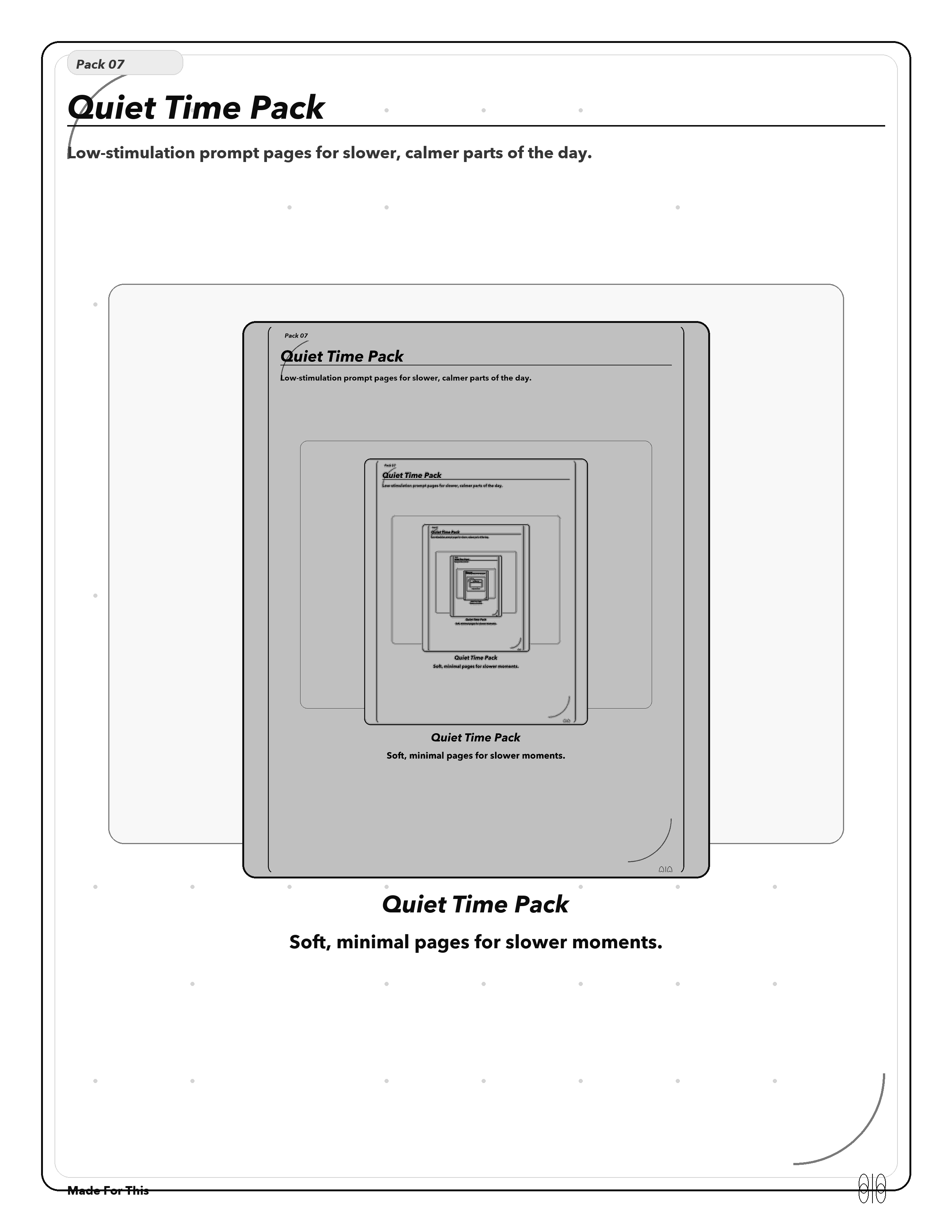 Quiet-time printable preview